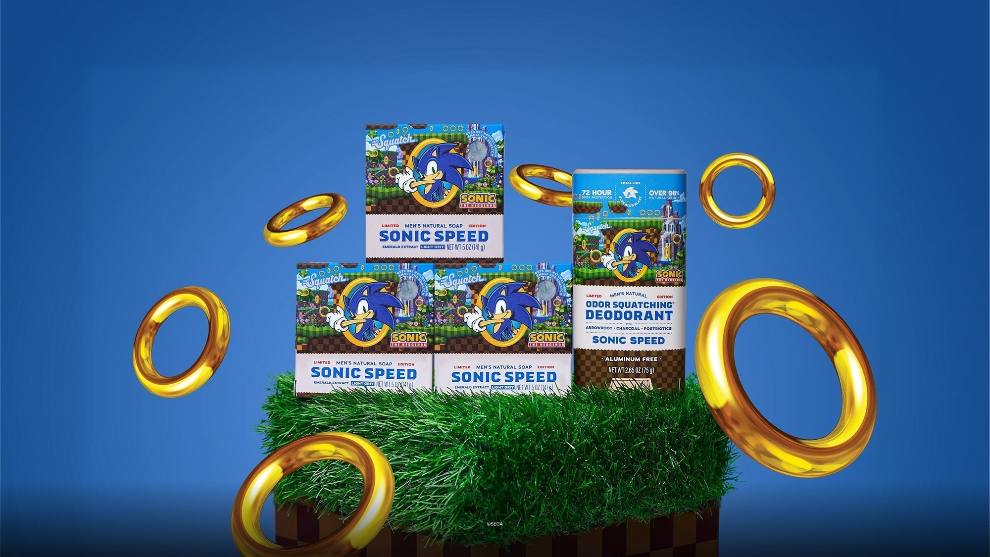 Lifestyle photo featuring Dr. Squatch Sonic Speed Super Pack gift set